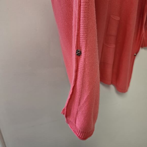 Mersea Catalina Sweater One Size Coral Pink Tunic Pockets Vacation Travel Preppy - Picture 6 of 11